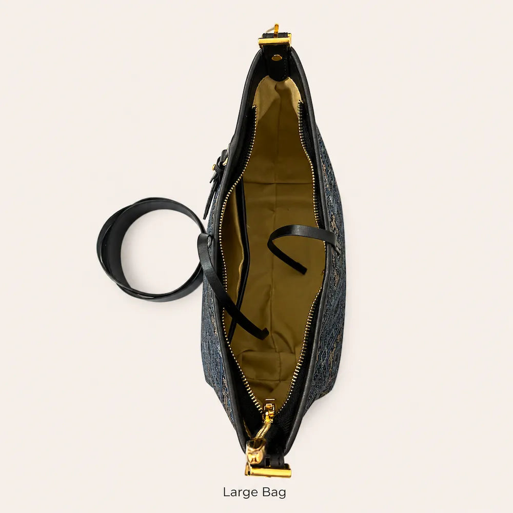 Chinese Brocade Tote Bag – Blossom & Swallow with Detachable Pouch — additional product view