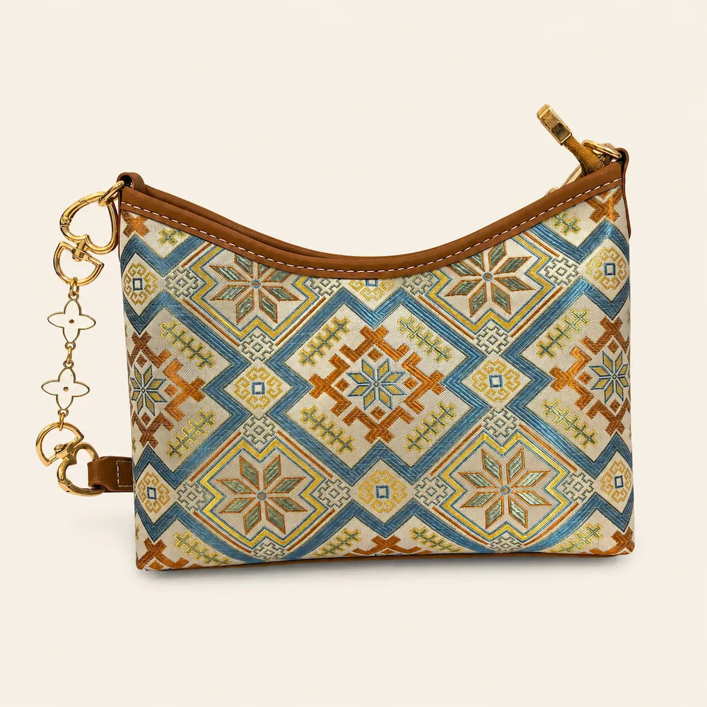 Chinese Heritage Crossbody Bag – Four Swallows & Blossom — full product view