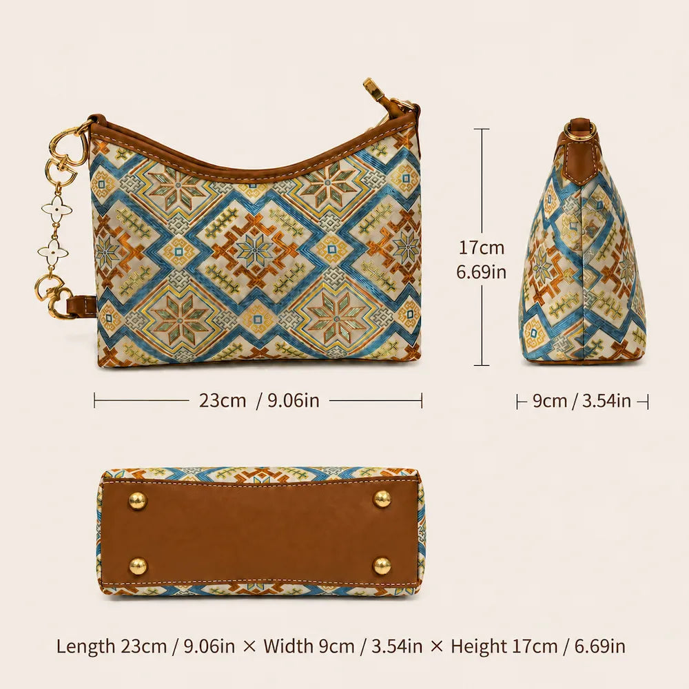 Chinese Heritage Crossbody Bag – Four Swallows & Blossom